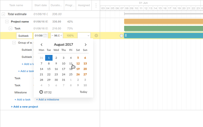 Using Calendar and the GantPRO app Using Calendar and the GantPRO app