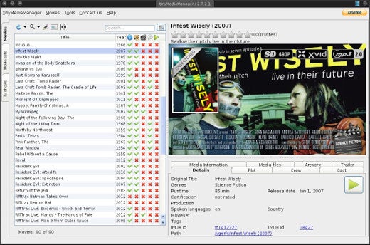 tinyMediaManager pulls metadata from the web tinyMediaManager pulls metadata from the web
