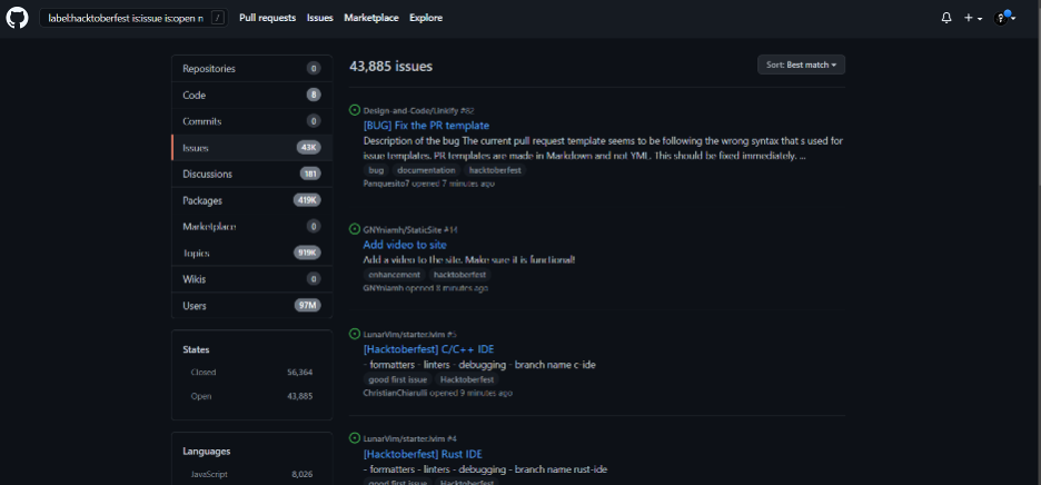 Filter GitHub for unassigned topics