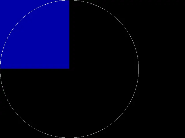 The program only needs to evaluate the upper left quadrant of the circle.