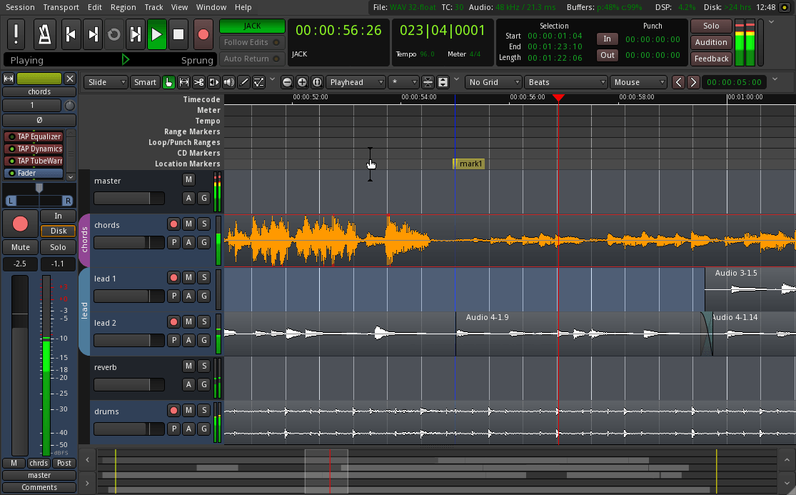 Ardour screenshot from Aaron Wolf Ardour screenshot from Aaron Wolf
