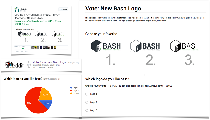 Logos ready for voting. Logos ready for voting.