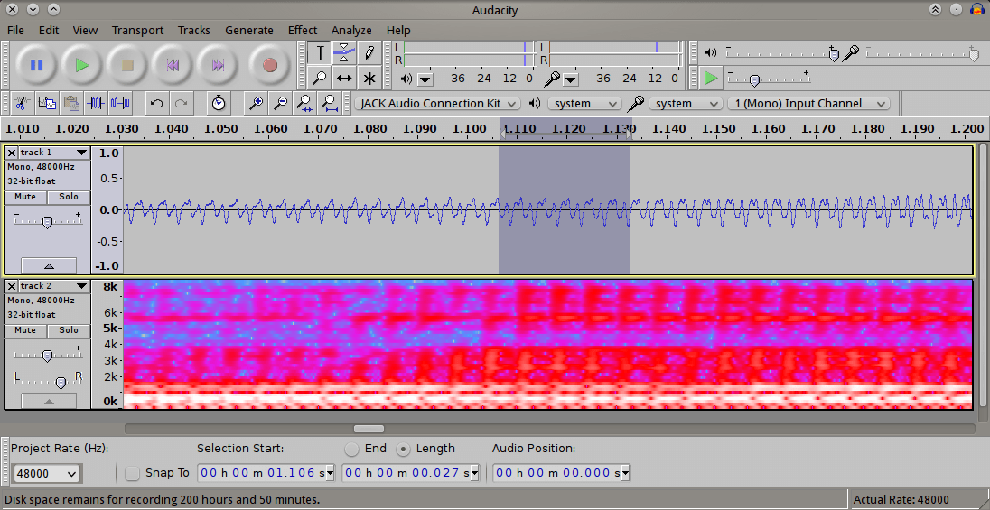 Audacity screenshot from Aaron Wolf Audacity screenshot from Aaron Wolf