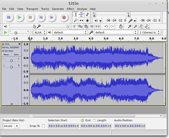 Audacity screenshot Audacity MP3 editing screenshot