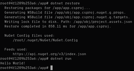 dotnet restore run dotnet restore run