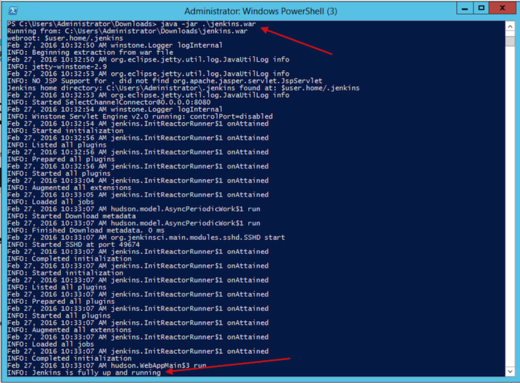 启动 Jenkins。 启动 Jenkins。