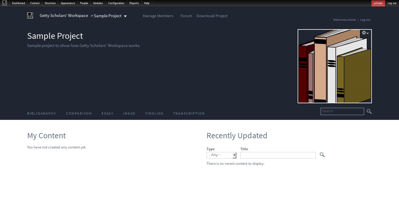 Getty Scholars Workspace sample screenshot Getty Scholars Workspace sample screenshot