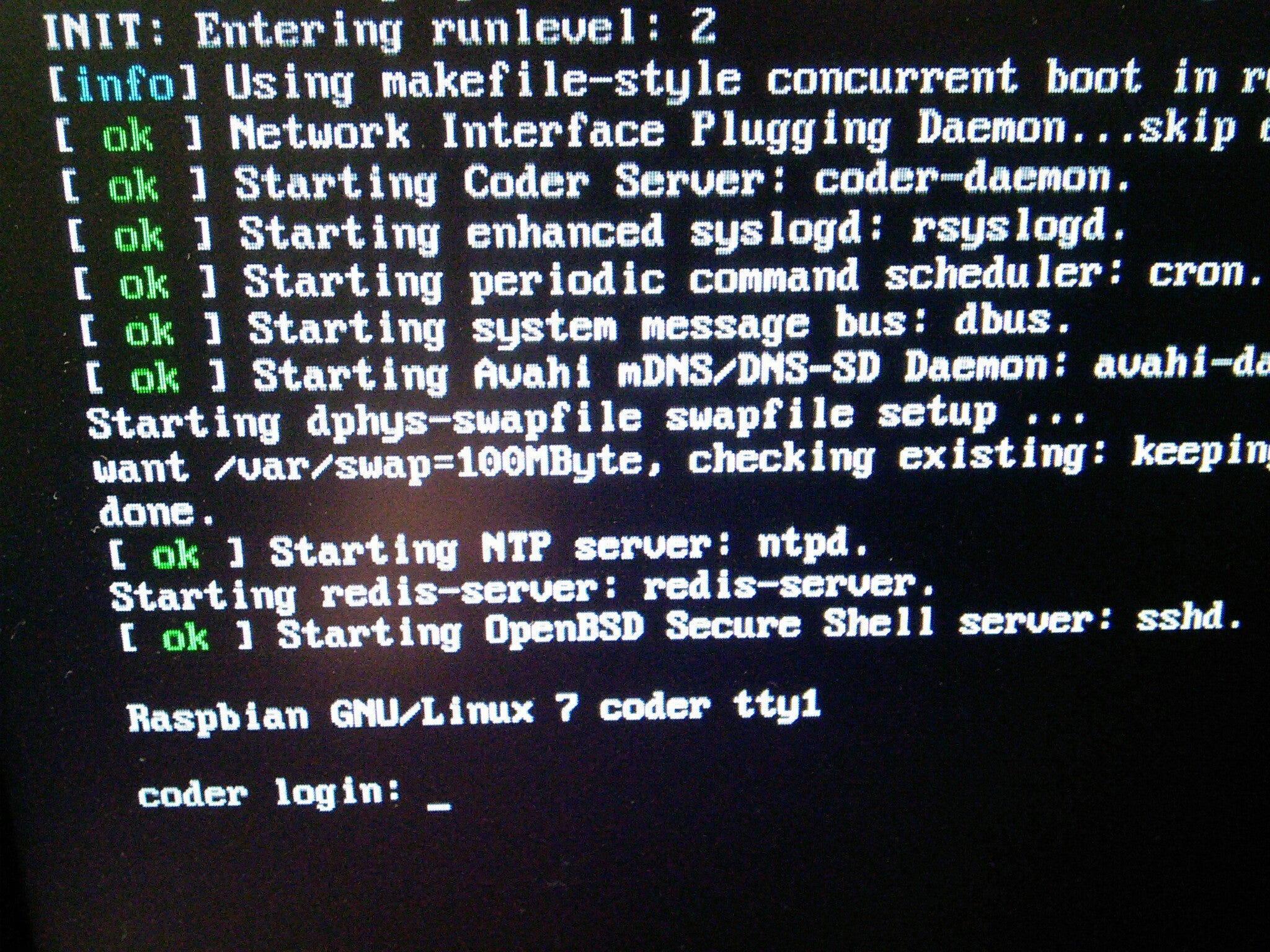 Booting process as Coder set up the Raspberry Pi as a Server Booting process as Coder set up the Raspberry Pi as a Server