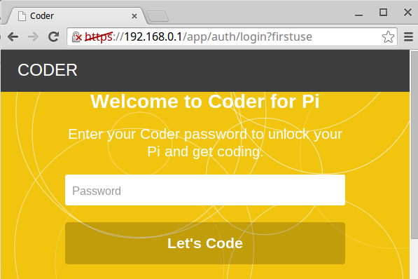 Screenshot of first login page in Coder Screenshot of first login page in Coder