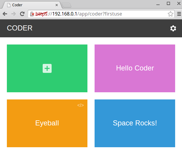 Coder 中初始项目的屏幕截图