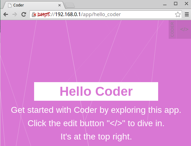 Screenshot of the Hello Coder project entry page. Screenshot of the Hello Coder project entry page.