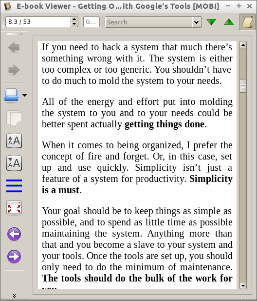 Viewing the converted .mobi file Viewing the converted .mobi file