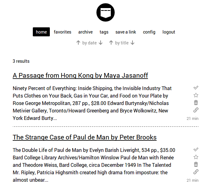 wallabag screenshot wallabag screenshot