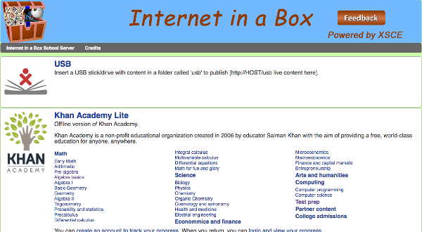 Internet in a Box browser