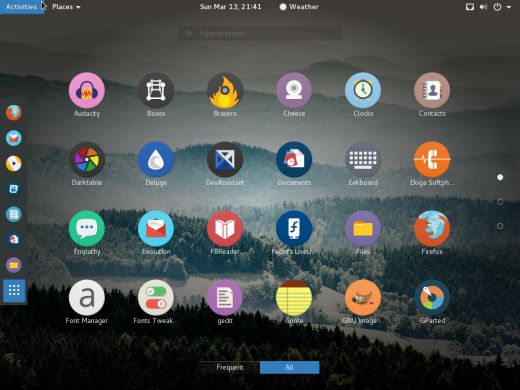 Korora applications menu Korora applications menu
