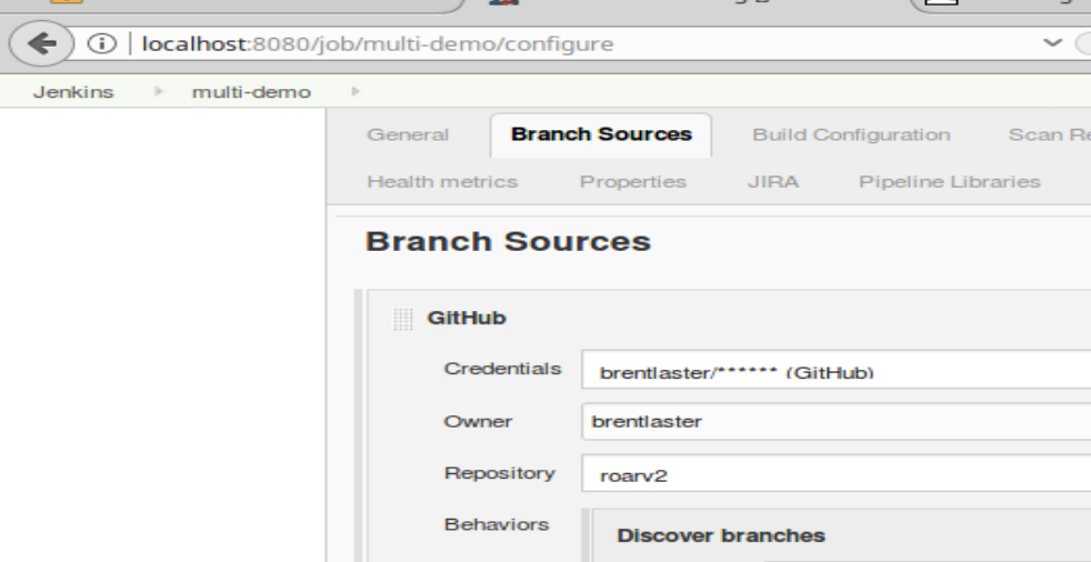 Figure 9: Creating and configuring a Multibranch Pipeline