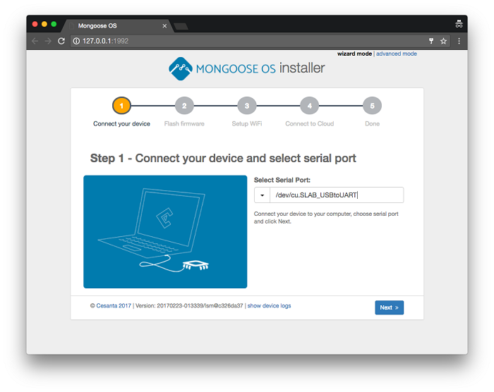 Installation of Mongoose OS Installation of Mongoose OS