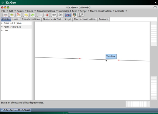 Drawing a line. Drawing a line.