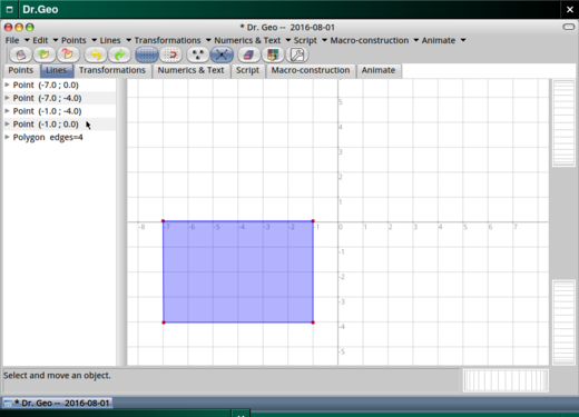 Creating an object in the grid. Creating an object in the grid.