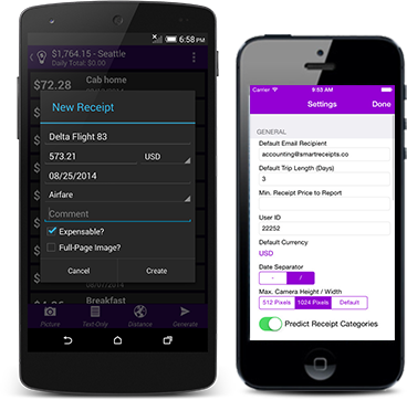 Smart Receipts receipt entry screenshot Smart Receipts receipt entry screenshot
