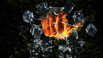 Fire fist breaking glass