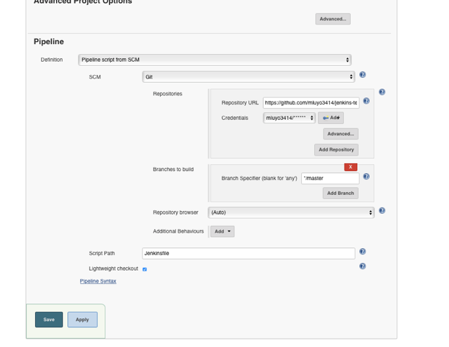 Advanced options in Jenkins