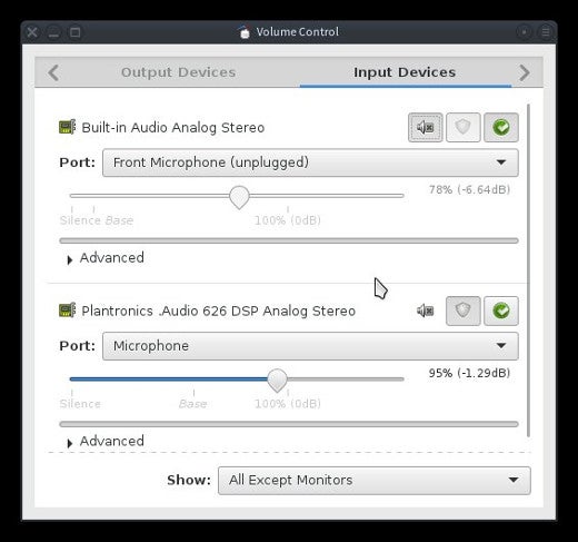 Inputs in Pulse Audio