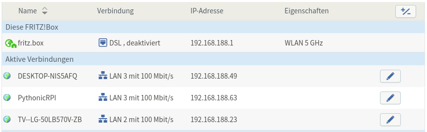 Viewing active connections