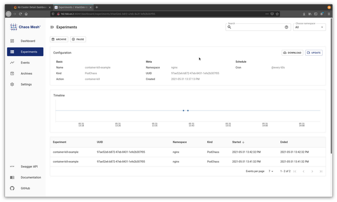 Chaos Mesh Dashboard