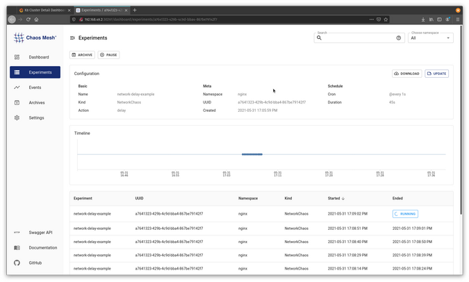 Chaos Mesh Dashboard