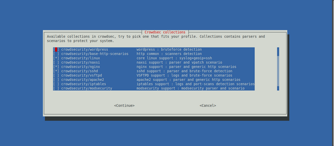 CrowdSec suggests collections