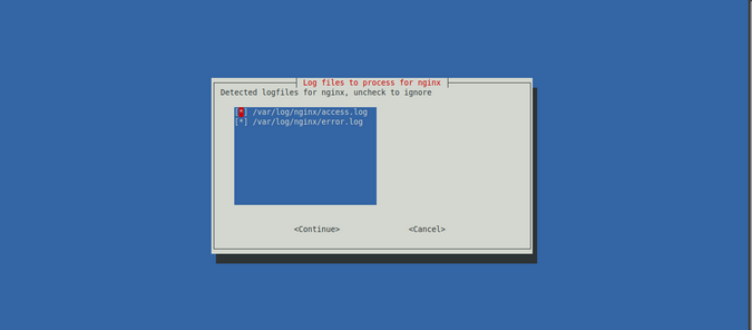 CrowdSec wizard identifies log files
