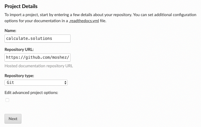 Project details in Read the Docs