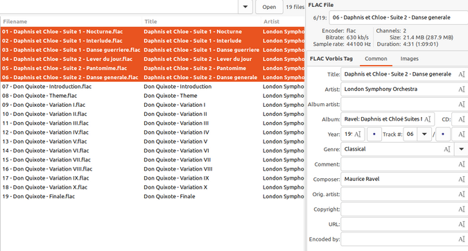 Editing tags in EasyTag