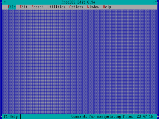 FreeDOS Edit menu