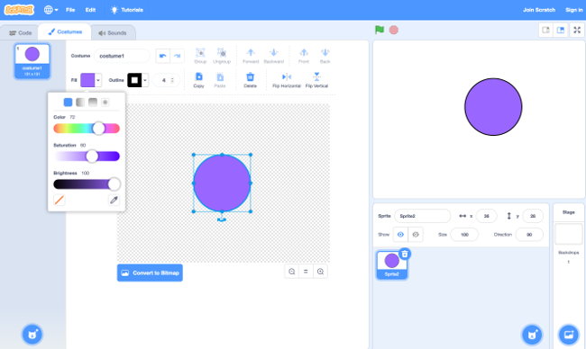 Changing the fill color