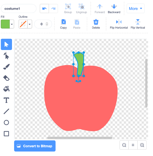 Creating the apple stem