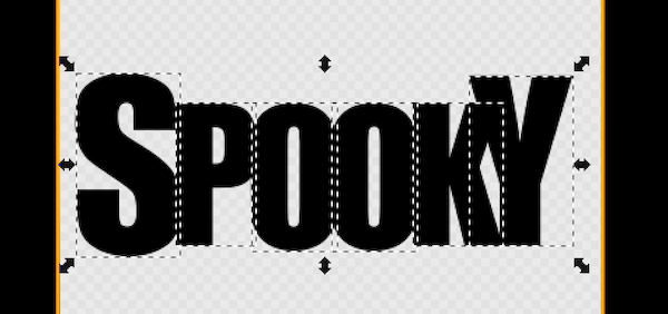 Overlapping the text