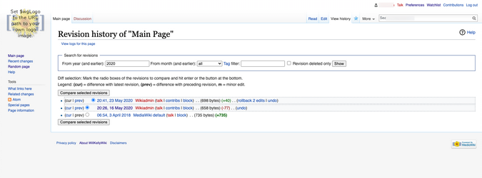 MediaWiki revision history