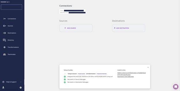 RudderStack dashboard