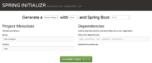 Spring Initializr screenshot