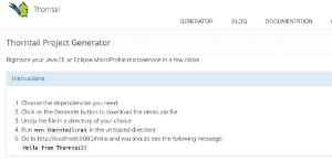 Thorntail Project Generator screenshot