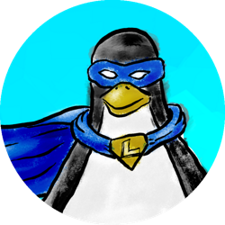 Super Tux character drawn by Jason van Gumster