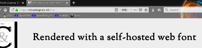Web fonts on a website