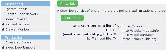 YaCy advanced crawler