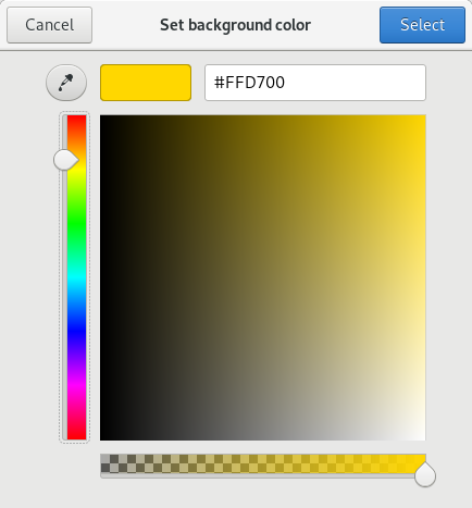 Gold's hex value in Zenity